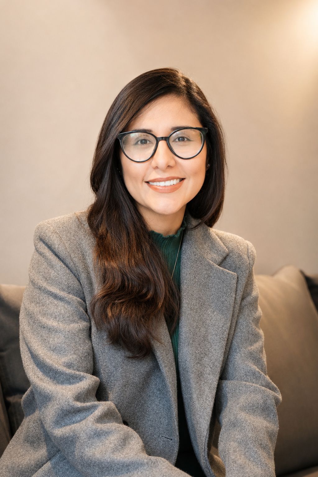 Roceling Romero, Psicóloga Clínica, sonriendo en su consulta